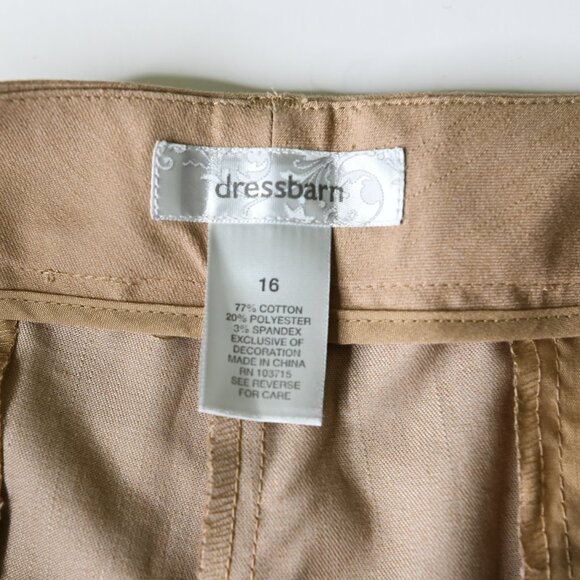 DRESSBARN Women's Tan Pants with Pockets - Size 16 - NWOT - Picture 4 of 8